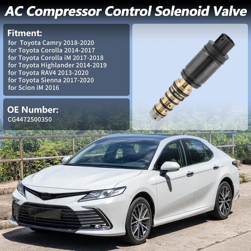 REPAIROCK AC Compressor Control Solenoid Valve for 6SEU16C/6SEU14C for Toyota Camry Corolla IM Highlander RAV4 Sienna for Scion IM Air Conditioner Control Valve No.CG4472500350 - Image 2